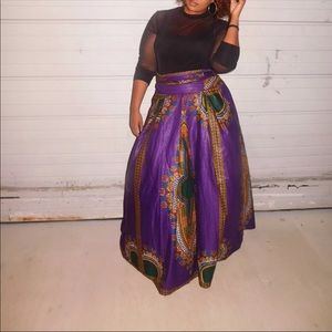 African Dashiki Floor Length Skirt